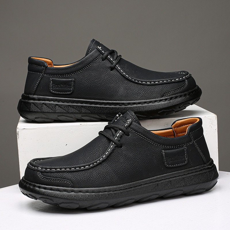 mens handmade genuine leather orthopedic casual shoes