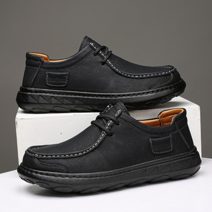 mens handmade genuine leather orthopedic casual shoes