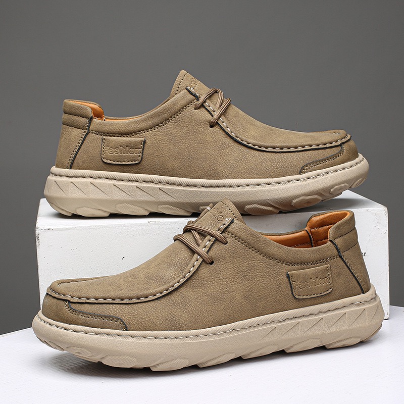 mens handmade genuine leather orthopedic casual shoes