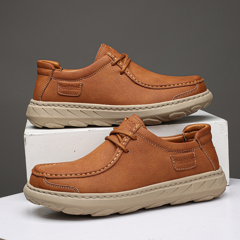 mens handmade genuine leather orthopedic casual shoes