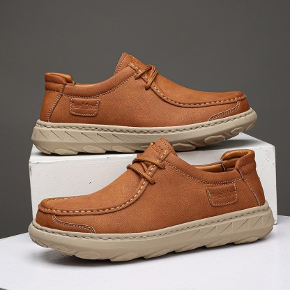 mens handmade genuine leather orthopedic casual shoes
