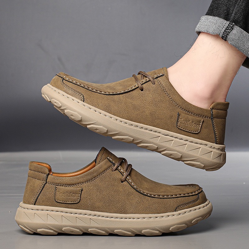 mens handmade genuine leather orthopedic casual shoes