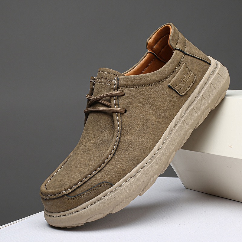 mens handmade genuine leather orthopedic casual shoes
