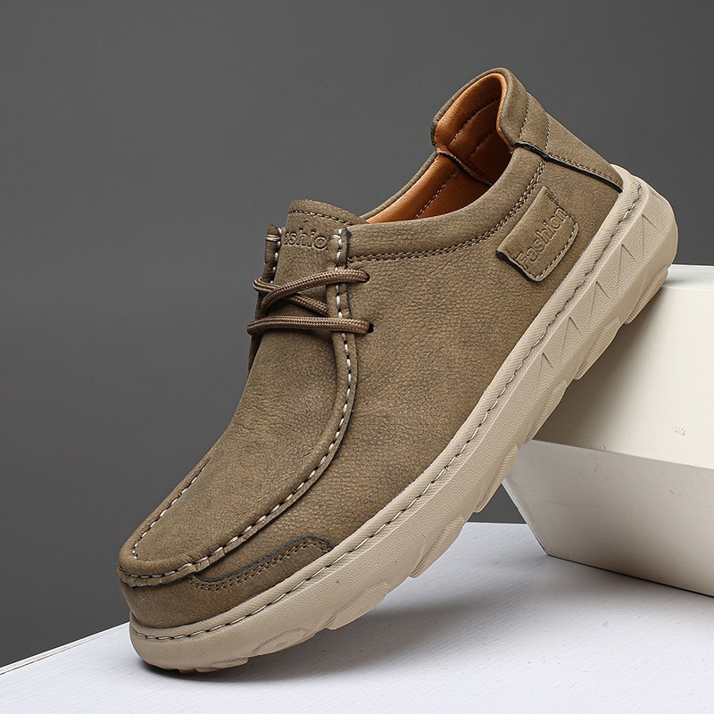 mens handmade genuine leather orthopedic casual shoes