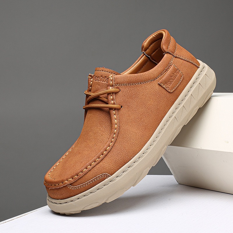 mens handmade genuine leather orthopedic casual shoes