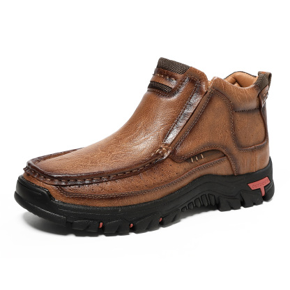 ⏰Last Day! 45% OFF  🔥MANTRAFF®Men's Mid Top Cowhide Slip-On Outdoor Boots