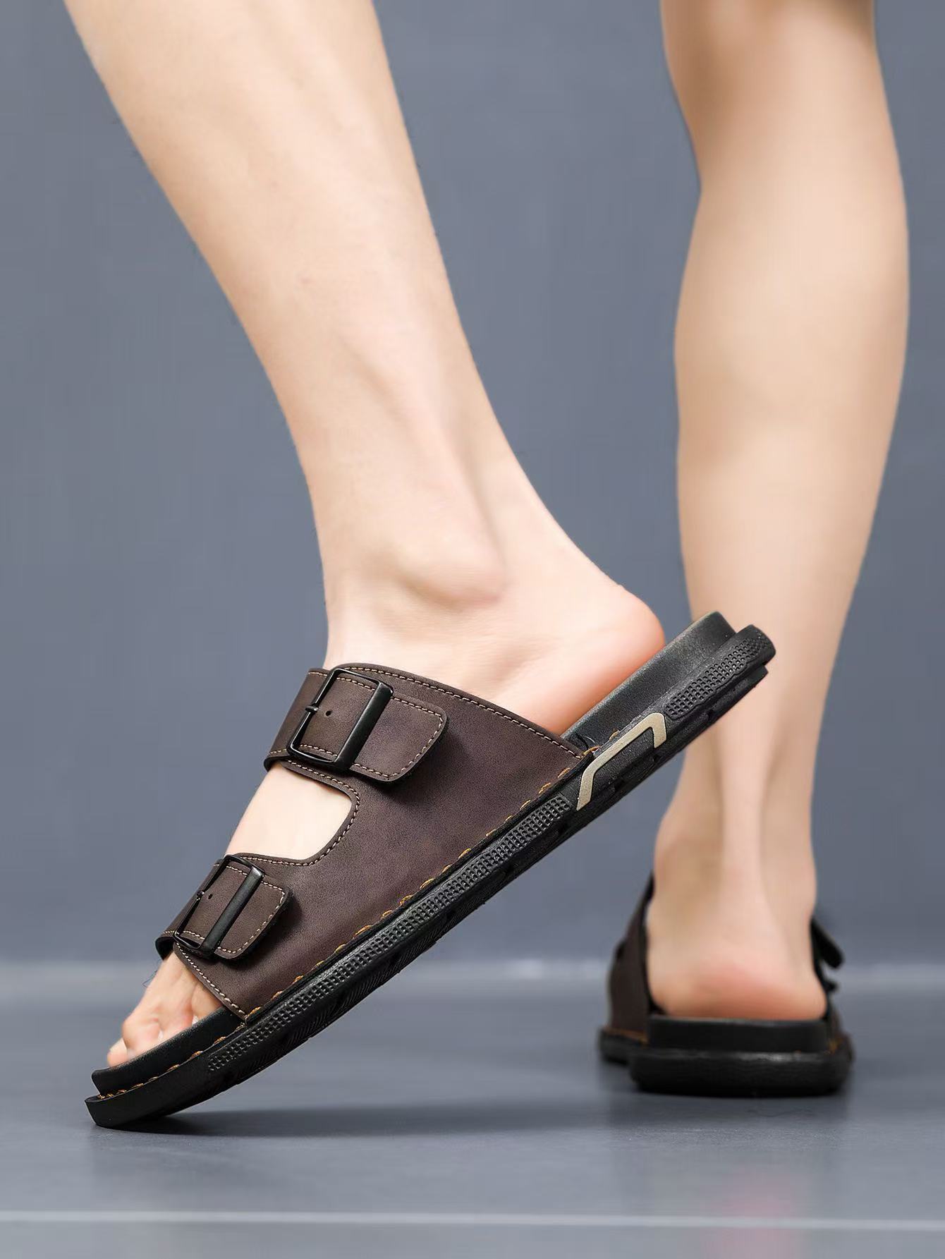 ⏰Last Day! 45% OFF  🔥MANTRAFF®Men's Handmade Genuine Leather Breathable Orthopedic Slip-on Sandals