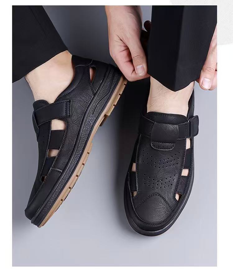 ⏰Last Day! 45% OFF  🔥MANTRAFF®Men's Handmade Genuine Leather Breathable Orthopedic Slip-on Sandals