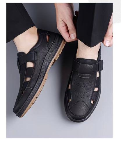 ⏰Last Day! 45% OFF  🔥MANTRAFF®Men's Handmade Genuine Leather Breathable Orthopedic Slip-on Sandals