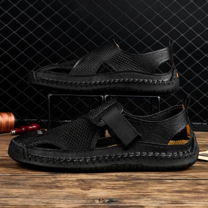 ⏰Last Day! 45% OFF  🔥MANTRAFF®Men's Handmade Genuine Leather Breathable Orthopedic Slip-on Sandals