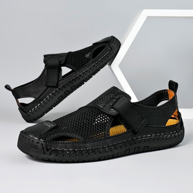 ⏰Last Day! 45% OFF  🔥MANTRAFF®Men's Handmade Genuine Leather Breathable Orthopedic Slip-on Sandals