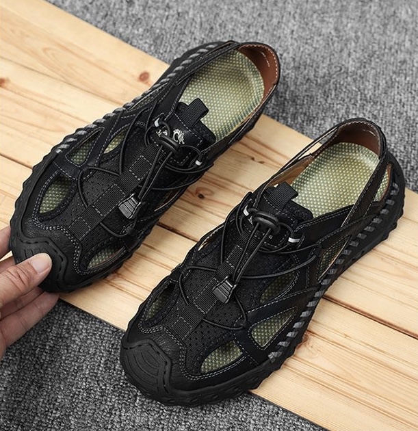 ⏰Last Day! 45% OFF  🔥MANTRAFF®Men's Handmade Genuine Leather Breathable Orthopedic Slip-on Sandals