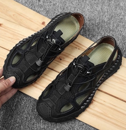 ⏰Last Day! 45% OFF  🔥MANTRAFF®Men's Handmade Genuine Leather Breathable Orthopedic Slip-on Sandals
