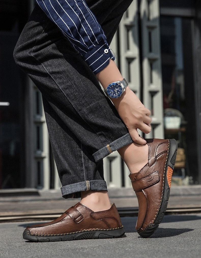 ⏰Last Day! 45% OFF  🔥MANTRAFF®Men's Genuine Leather Walking Shoes with Arch Support & Wide Toe Box