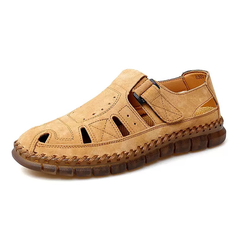 ⏰Last Day! 45% OFF  🔥MANTRAFF®Men's Handmade Genuine Leather Breathable Orthopedic Slip-on Sandals