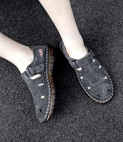 ⏰Last Day! 45% OFF  🔥MANTRAFF®Men's Handmade Genuine Leather Breathable Orthopedic Slip-on Sandals
