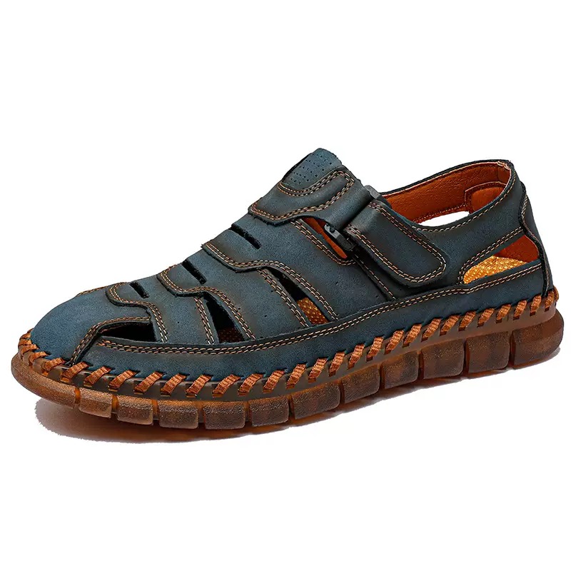 ⏰Last Day! 45% OFF  🔥MANTRAFF®Men's Handmade Genuine Leather Breathable Orthopedic Slip-on Sandals