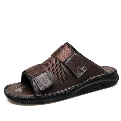 ⏰Last Day! 45% OFF  🔥MANTRAFF®Men's Handmade Genuine Leather Breathable Orthopedic Slip-on Sandals