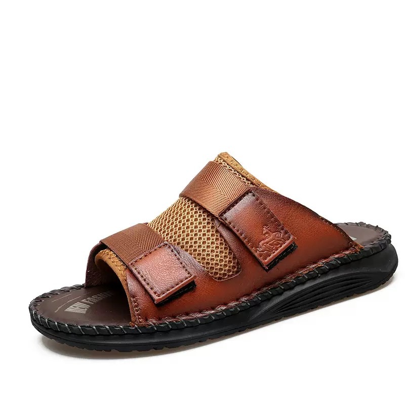 ⏰Last Day! 45% OFF  🔥MANTRAFF®Men's Handmade Genuine Leather Breathable Orthopedic Slip-on Sandals