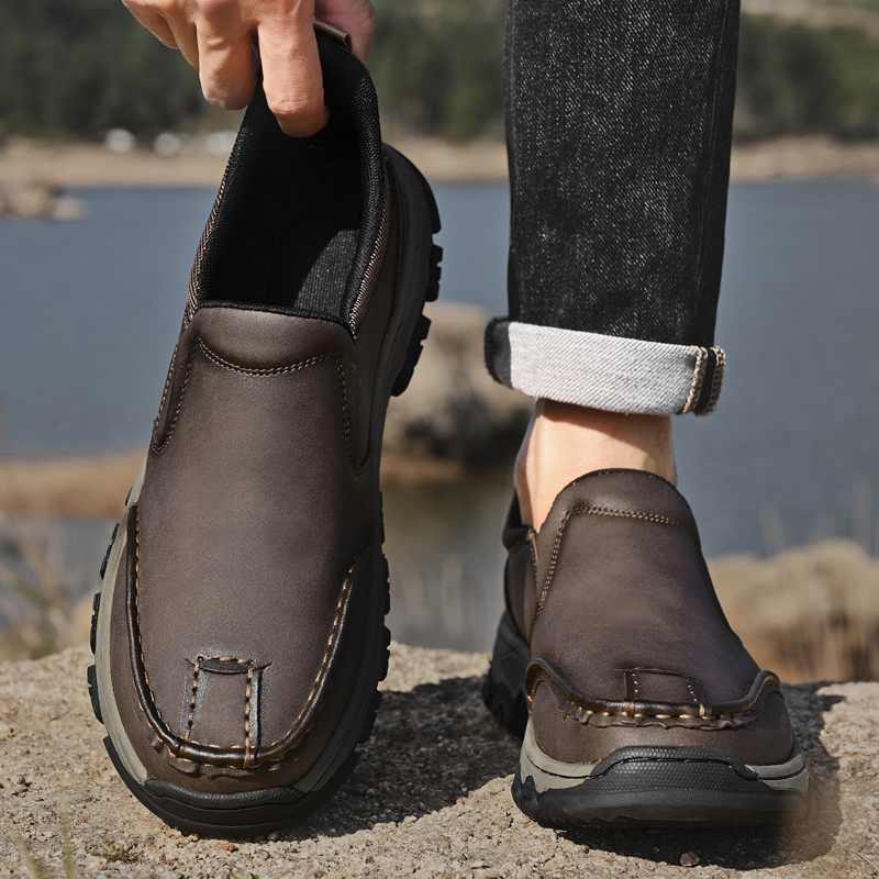 ⏰Last Day! 45% OFF  🔥MANTRAFF®Men's Genuine Leather Walking Shoes with Arch Support & Wide Toe Box