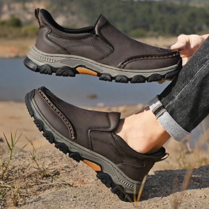 ⏰Last Day! 45% OFF  🔥MANTRAFF®Men's Genuine Leather Walking Shoes with Arch Support & Wide Toe Box