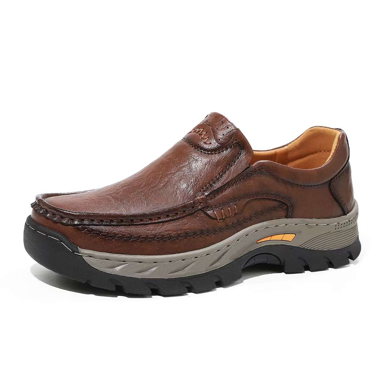 ⏰Last Day! 45% OFF🔥MANTRAFF®Men’s Wide Fit Leather Loafers Non-slip Thick Sole Walking Shoes