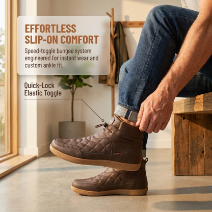 Mens handmade Cowhide Wide-toe Watreproof Orthopedic Walking Boots