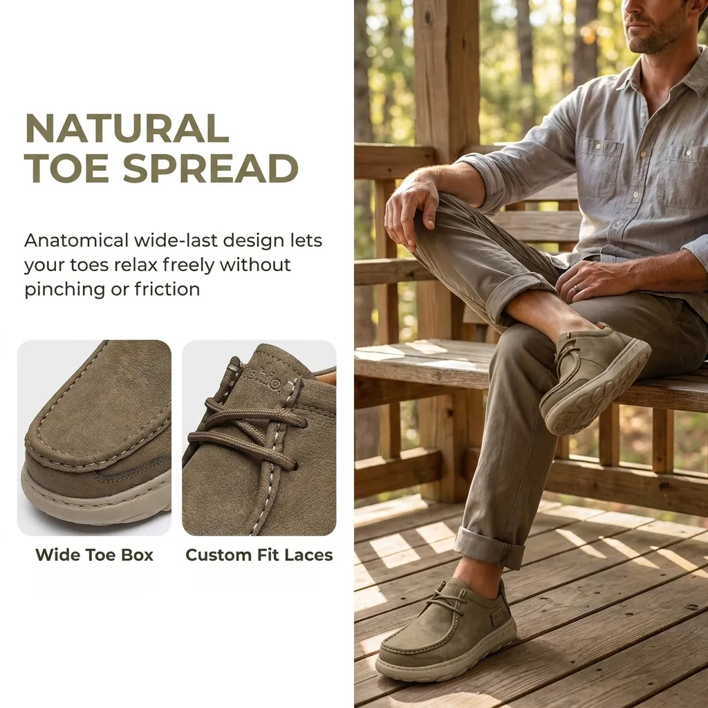 Men‘s handmade genuine leather orthopedic casual shoes