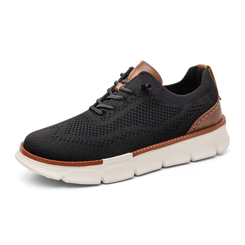 ⏰Last Day! 45% OFF  🔥MANTRAFF®Men's Breathable Knit Casual Dress Shoes Quick Lace-Up Lightweight Walking Shoes