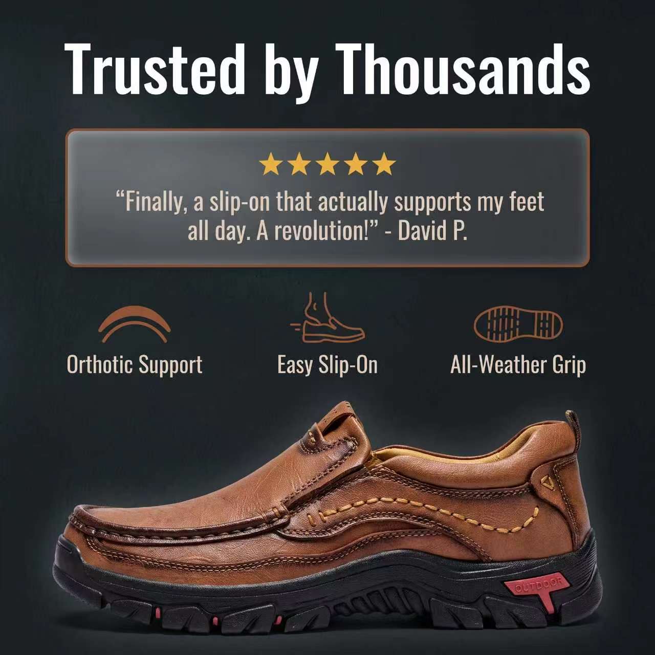 ⏰Last Day!45% OFF 🔥MANTRAFF®Men's Handmade Genuine Leather Orthopedic Walking Shoes