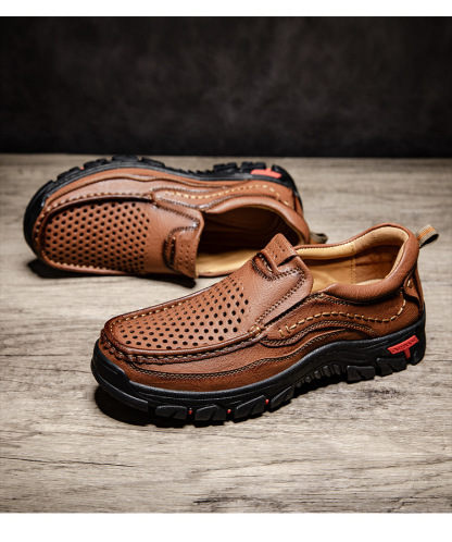 ⏰Last Day!45% OFF 🔥MANTRAFF®Men's Handcrafted Genuine Leather Perforated Casual Loafers