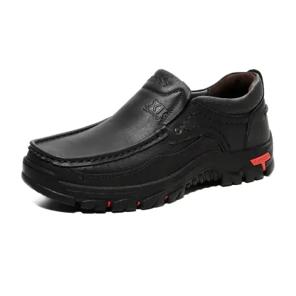 Men's Handcrafted Wide Toe Outdoor Loafers | Arch Support Leather Shoes
