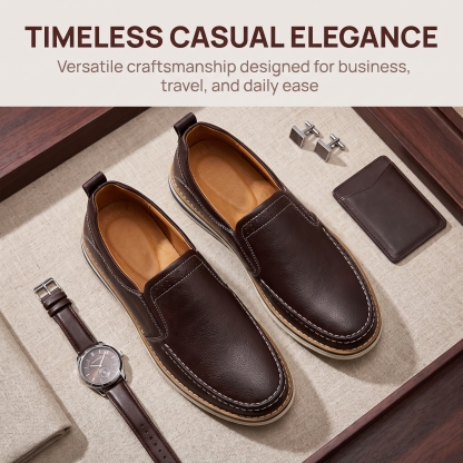 ⏰Last Day! 45% OFF  🔥MANTRAFF®Men’s Hand-Stitched Full Grain Leather Slip-On Shoes