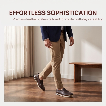⏰Last Day! 45% OFF  🔥MANTRAFF®Men’s Hand-Stitched Full Grain Leather Slip-On Shoes