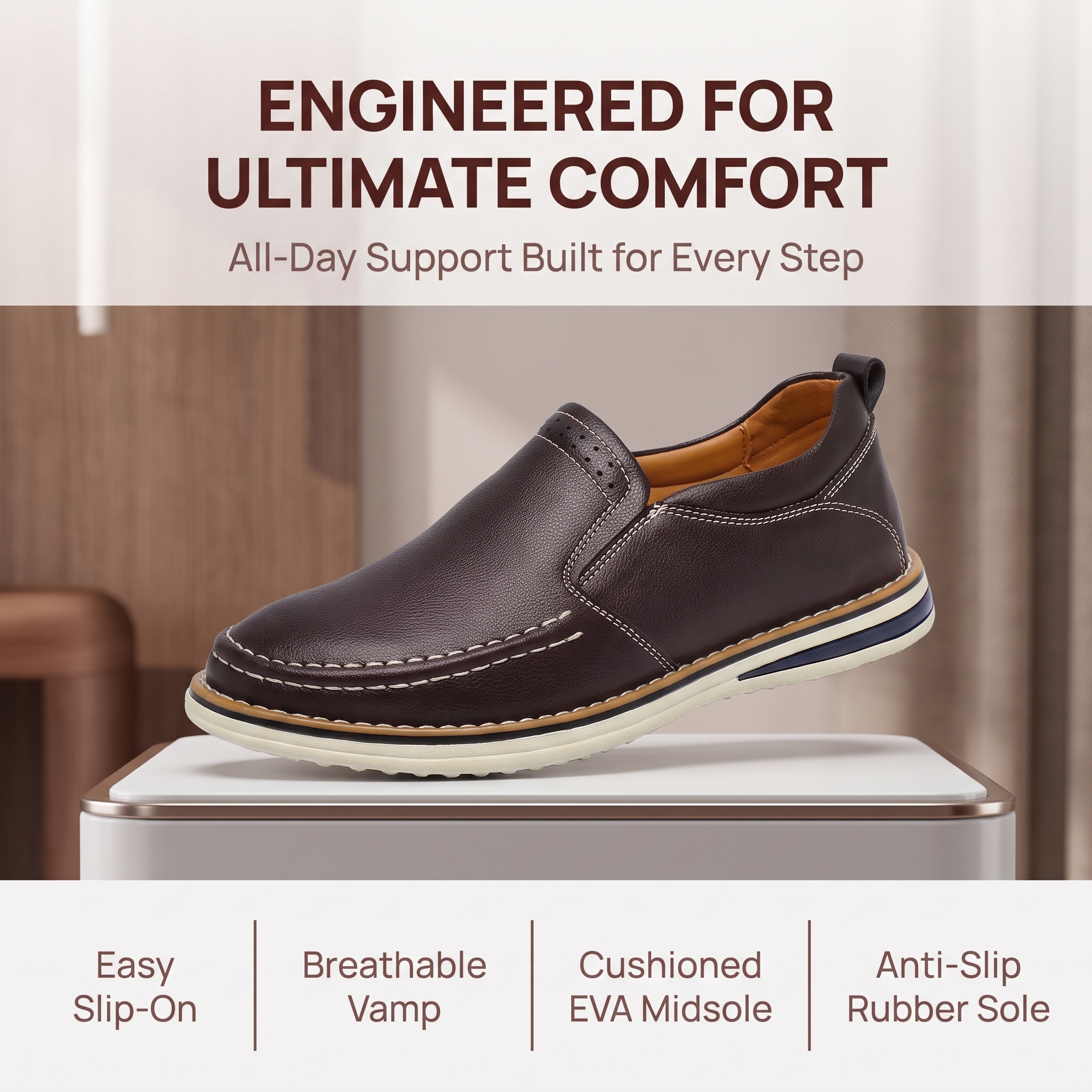 ⏰Last Day! 45% OFF  🔥MANTRAFF®Men’s Hand-Stitched Full Grain Leather Slip-On Shoes