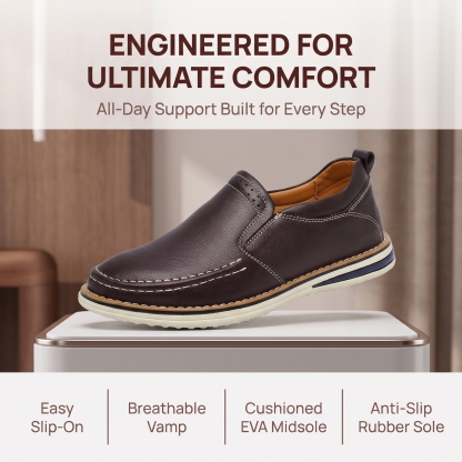 ⏰Last Day! 45% OFF  🔥MANTRAFF®Men’s Hand-Stitched Full Grain Leather Slip-On Shoes