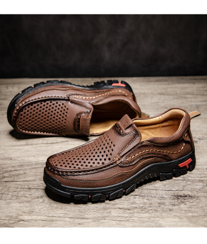 ⏰Last Day!45% OFF 🔥MANTRAFF®Men's Handcrafted Genuine Leather Perforated Casual Loafers