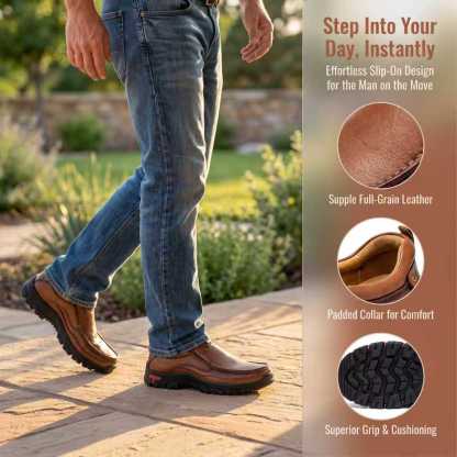 ⏰Last Day!45% OFF 🔥MANTRAFF®Men's Handmade Genuine Leather Orthopedic Walking Shoes