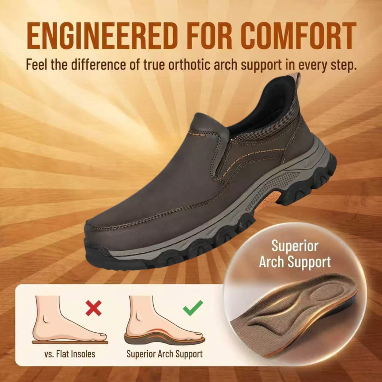 ⏰Last Day!45% OFF 🔥MANTRAFF® Men's Genuine Leather Orthopedic Walking Shoes
