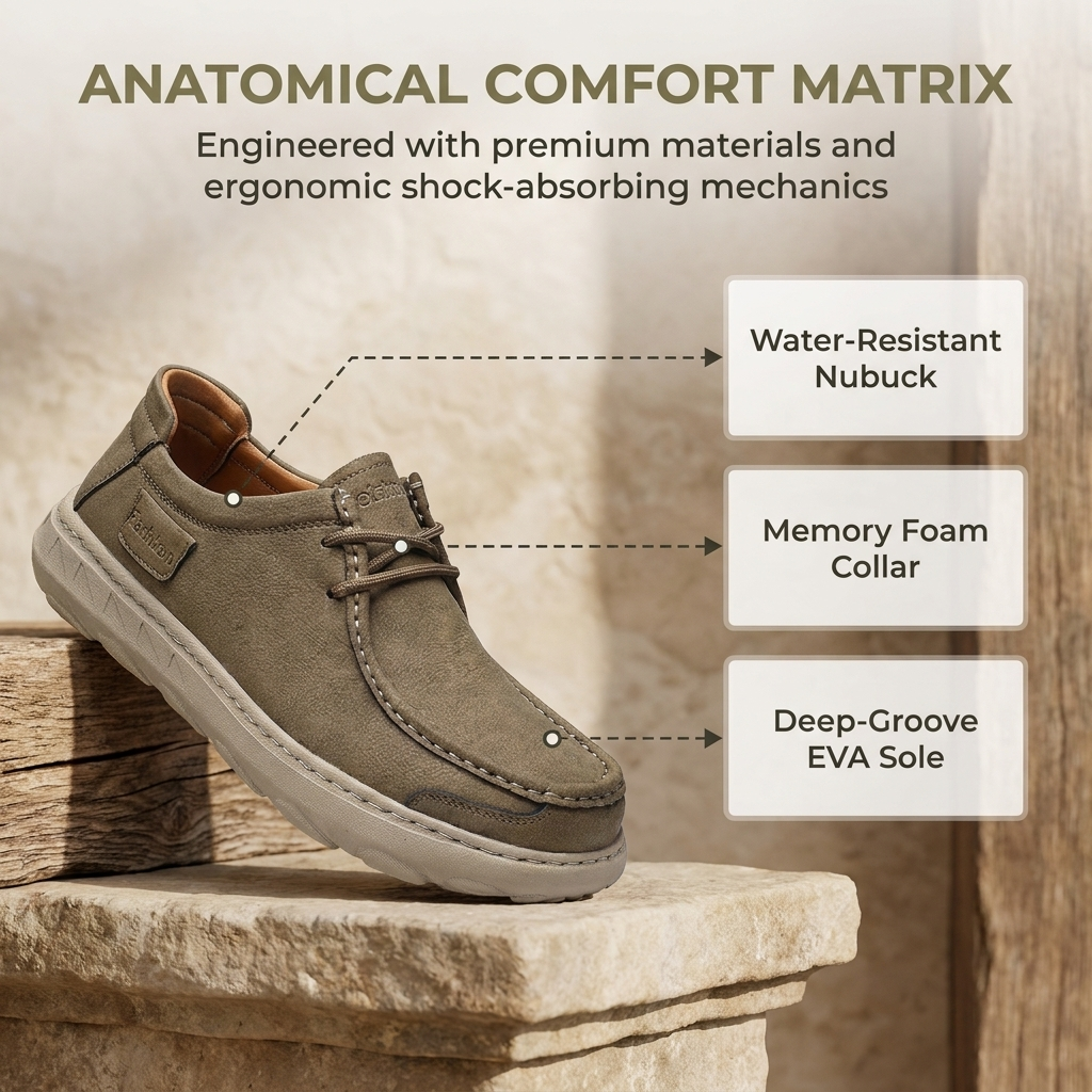 mens handmade genuine leather orthopedic casual shoes
