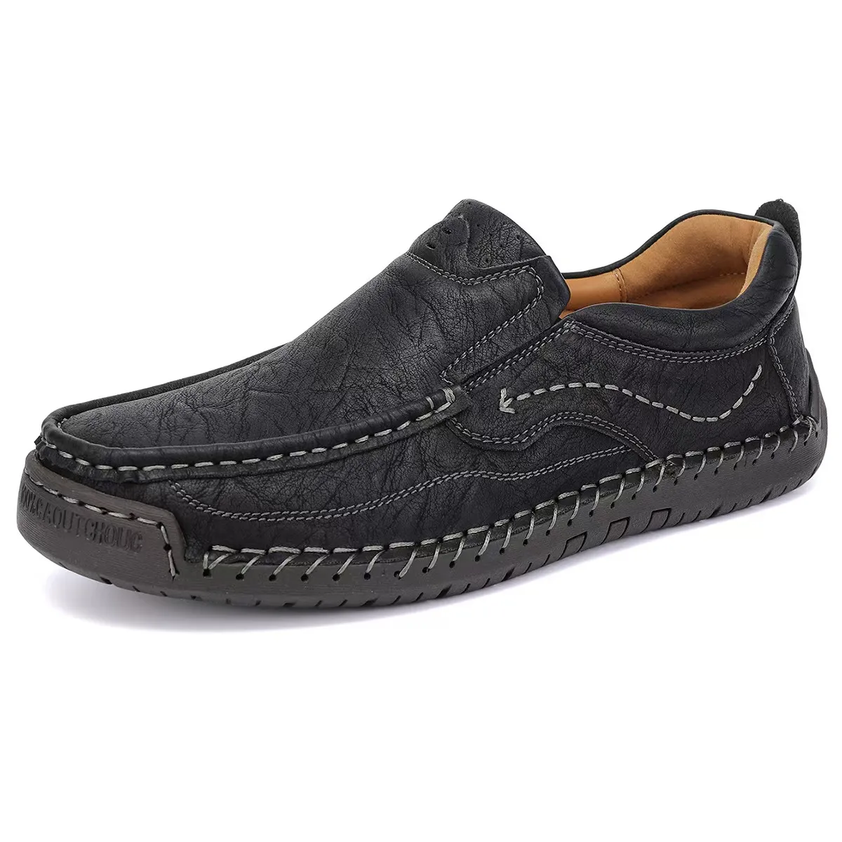 ⏰Last Day! 45% OFF  🔥GARB® Men’s Wrinkled Full Grain Leather Slip On Casual Shoes