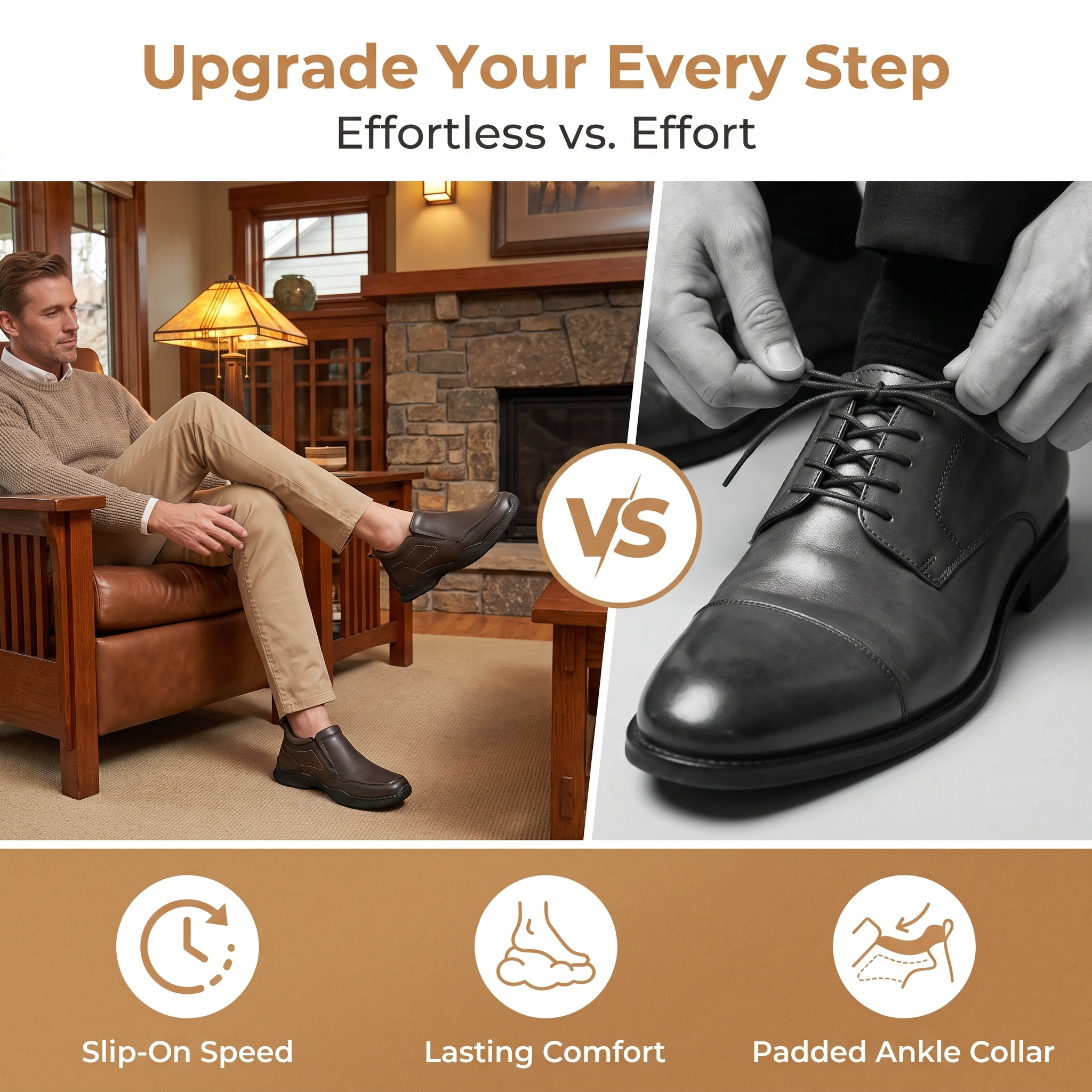⏰Last Day! 45% OFF  🔥MANTRAFF®Men's Slip‑On Outdoor Work Shoes, Arch Support Casual Hiking Loafers