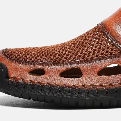 🔥 MANTRAFF®Men's Orthopedic Mules (Breathable Mesh and Genuine Leather)