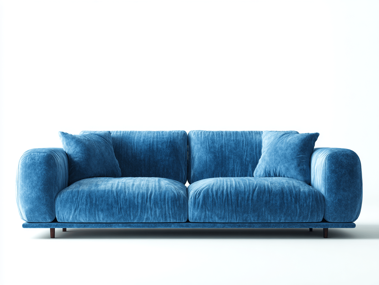 Canapé moderne en tissu velours – 2 places – bleu – style contemporain-Warmthix