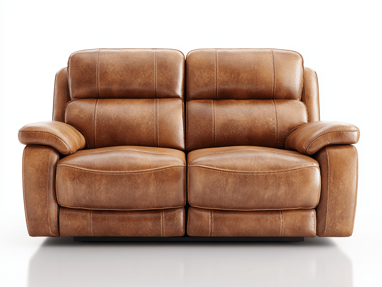 Canapé 2 places inclinable cuir 200×95 cm – marron – avec repose-tête et mécanisme inclinable électrique-Warmthix