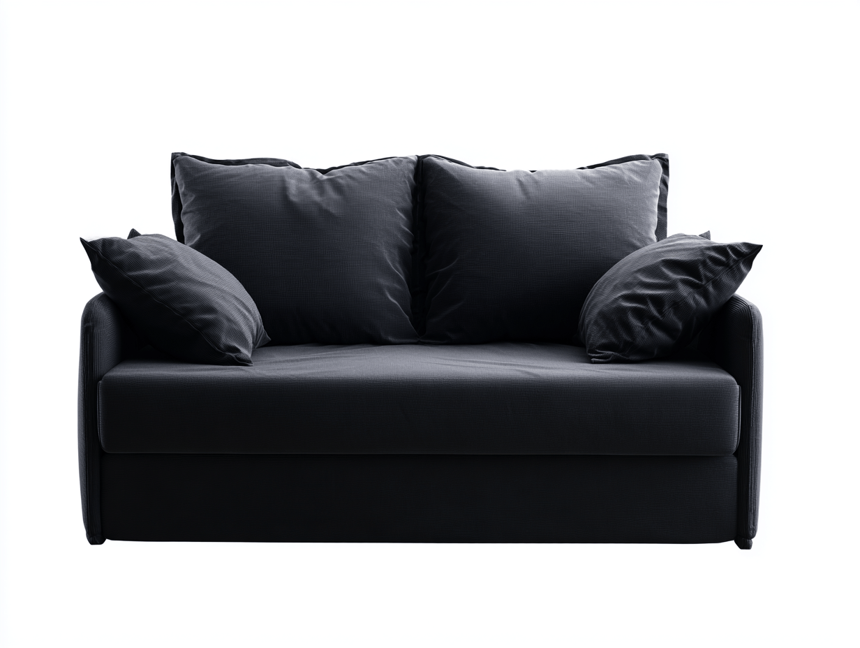 Canapé-lit en tissu 160×90 cm – noir – style moderne pour salon ou chambre-Warmthix