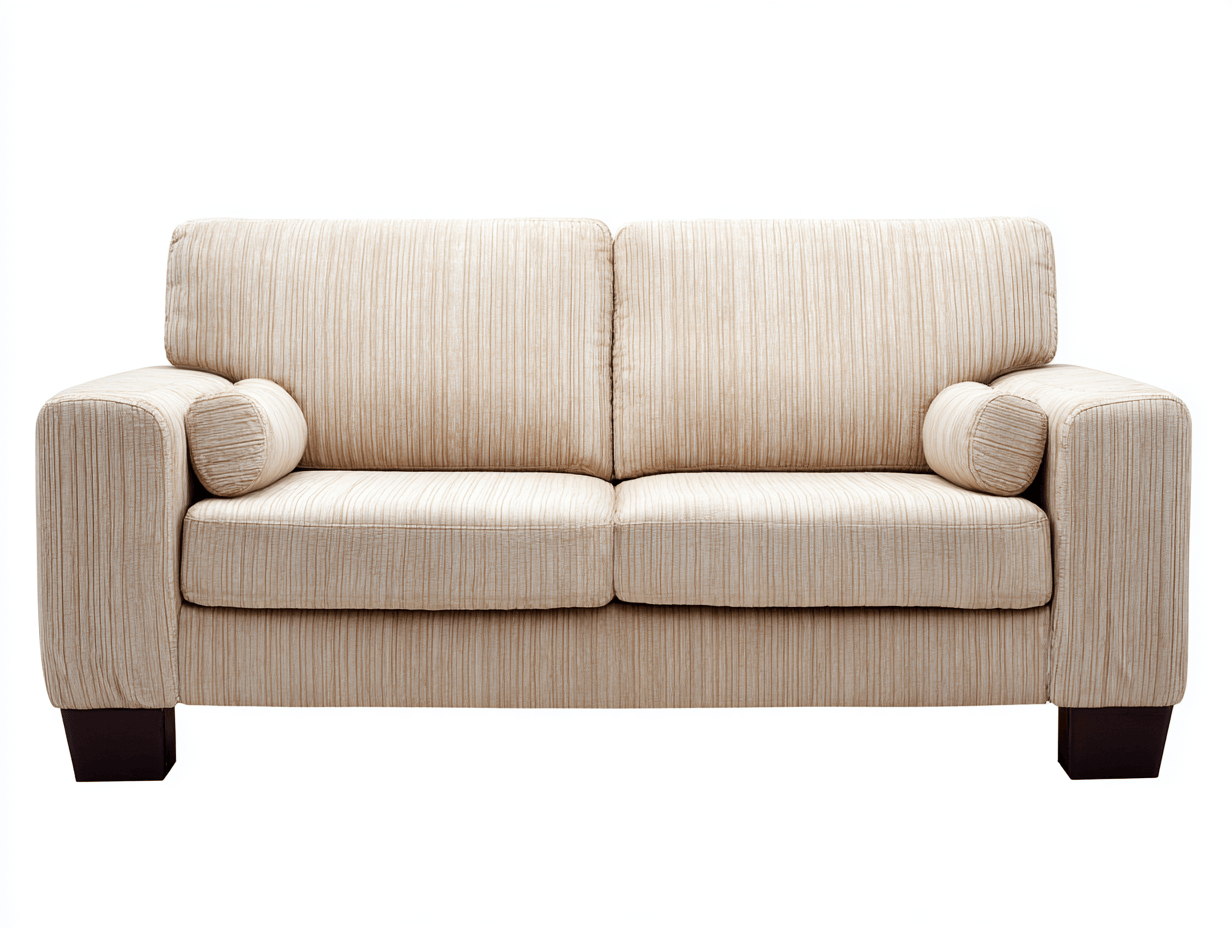 Canapé 2 places en tissu – beige – design compact à accoudoirs droits-Warmthix