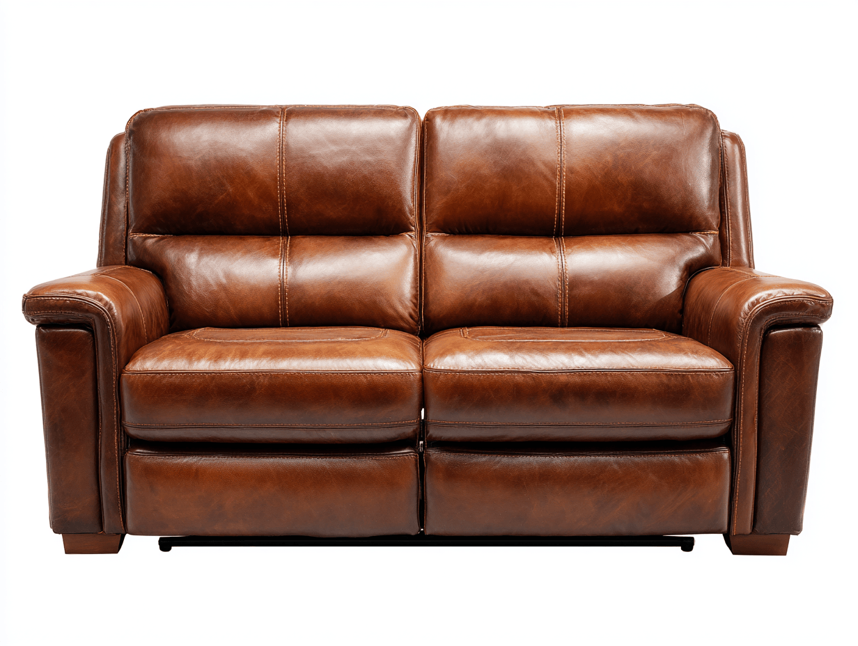 Canapé relax en cuir synthétique – marron – deux places avec dossiers inclinables-Warmthix