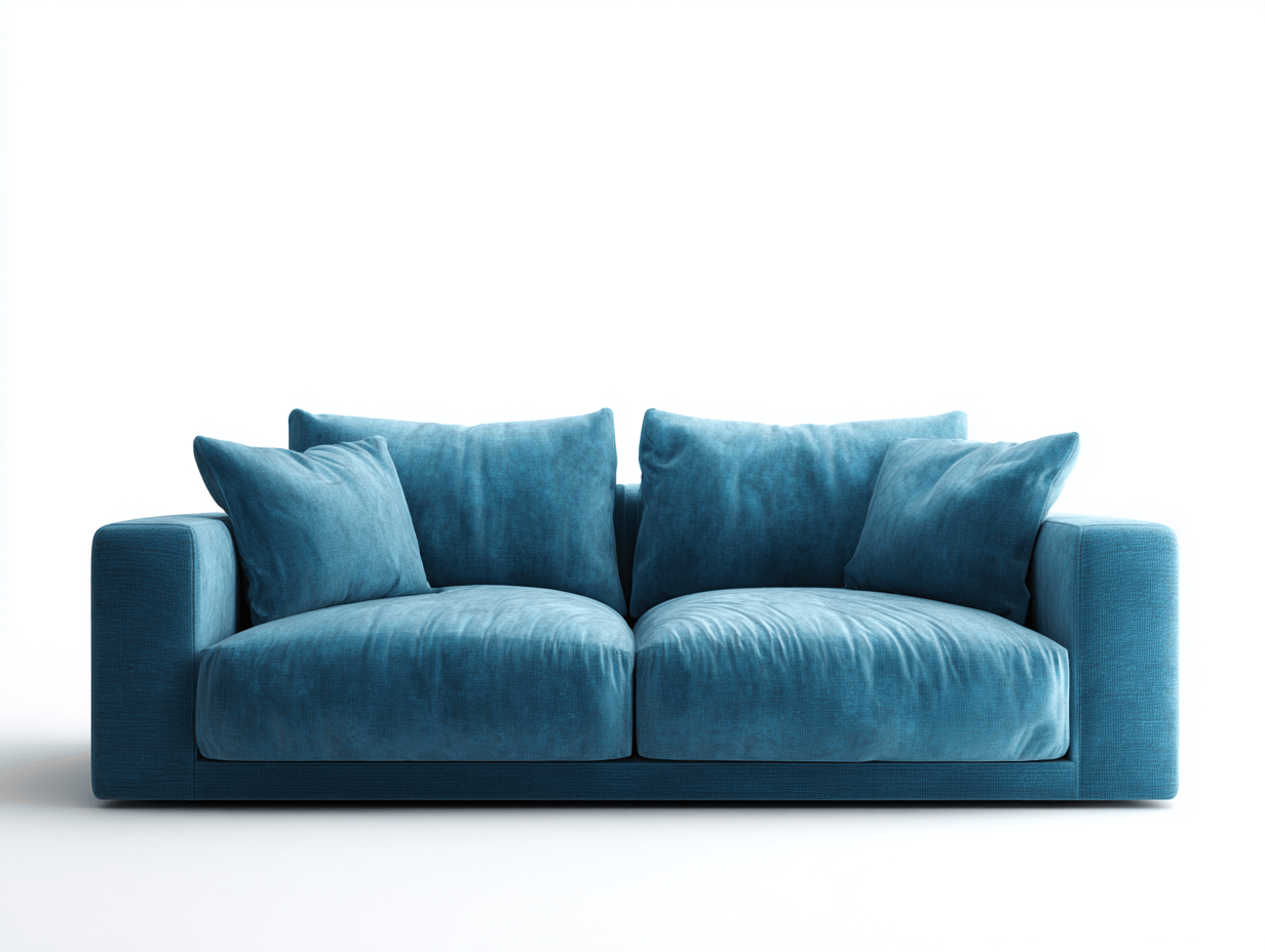 Canapé rembourré 2 places – velours bleu canard – confort profond-Warmthix