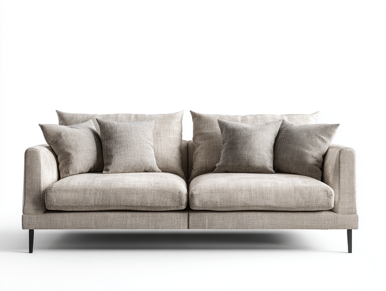 Canapé 2 places en tissu – beige – style contemporain avec coussins moelleux-Warmthix